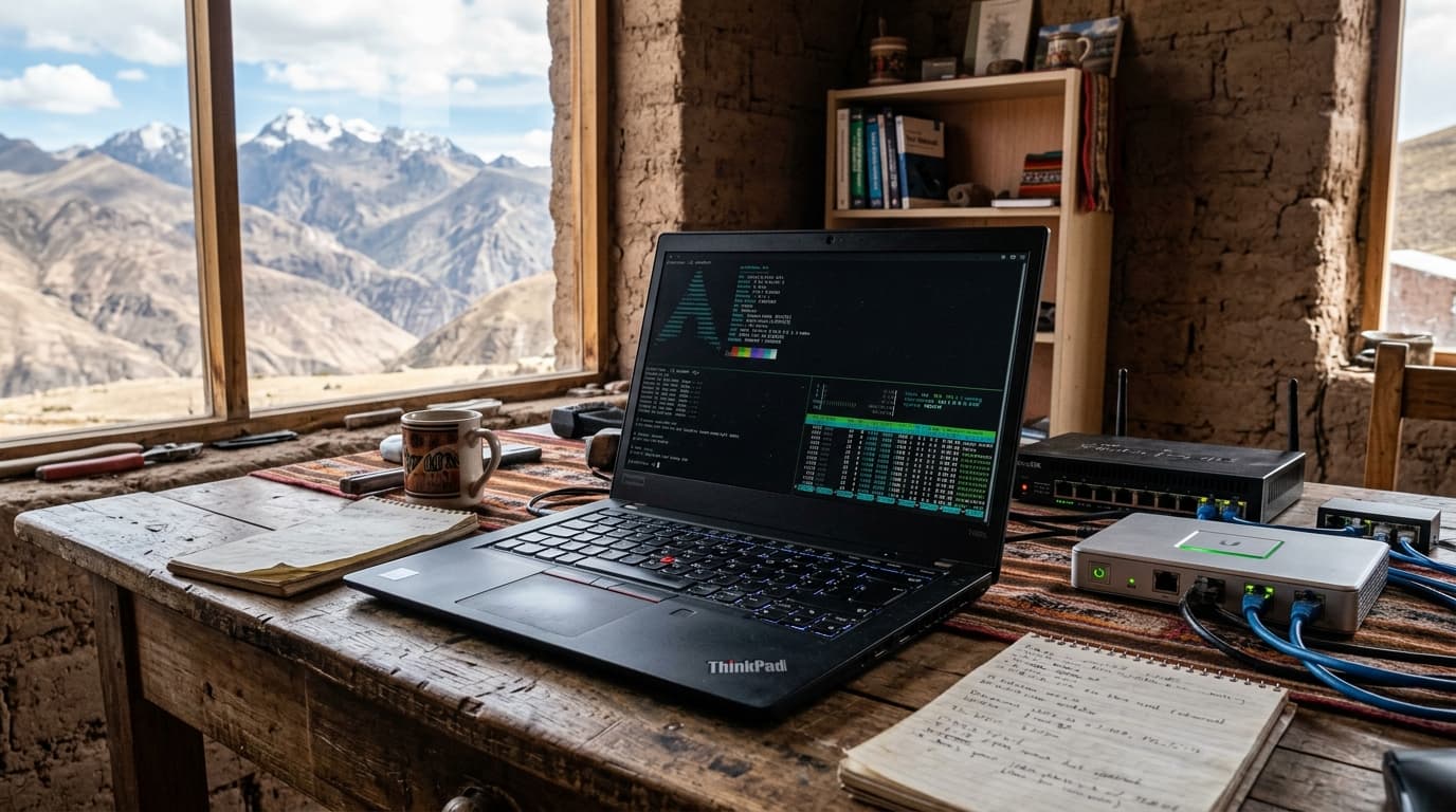 Desarrollo No-Code sobre Arch Linux y ThinkPad T470 a 3800 msnm: El Stack de Yatiri Linux